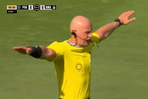 结束！巴黎4-0皇马主裁没有给任何补时，到点直接吹响终场哨